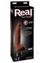 Real Feel Deluxe No. 5 Wallbanger Vibrating Dildo With Balls 8in - Chocolate